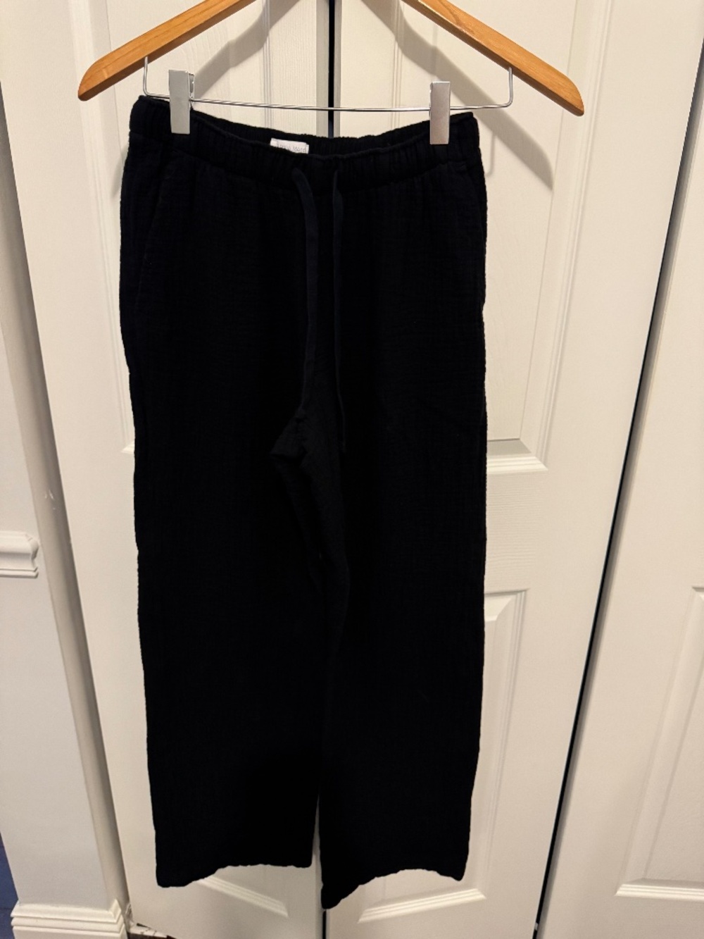 Aritzia Little Moon Black AirPlush Cotton Double Gauze Wide Leg Sail Pants XS